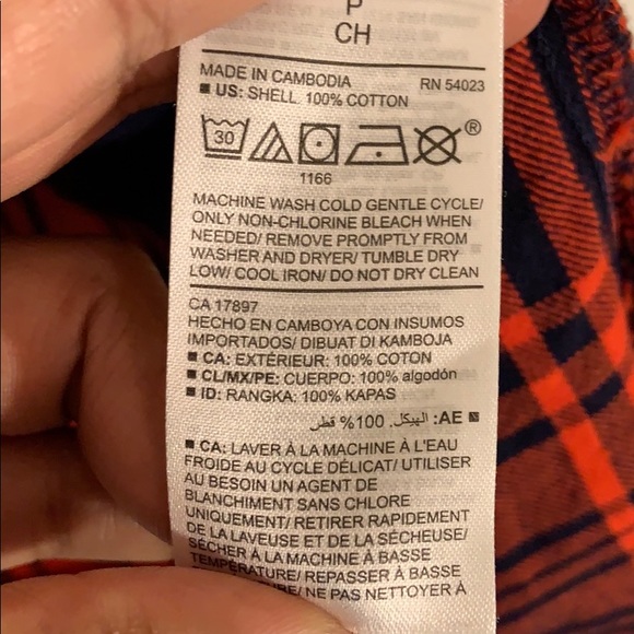 Navy blue and red classic flannel shirt - Picture 4 of 4